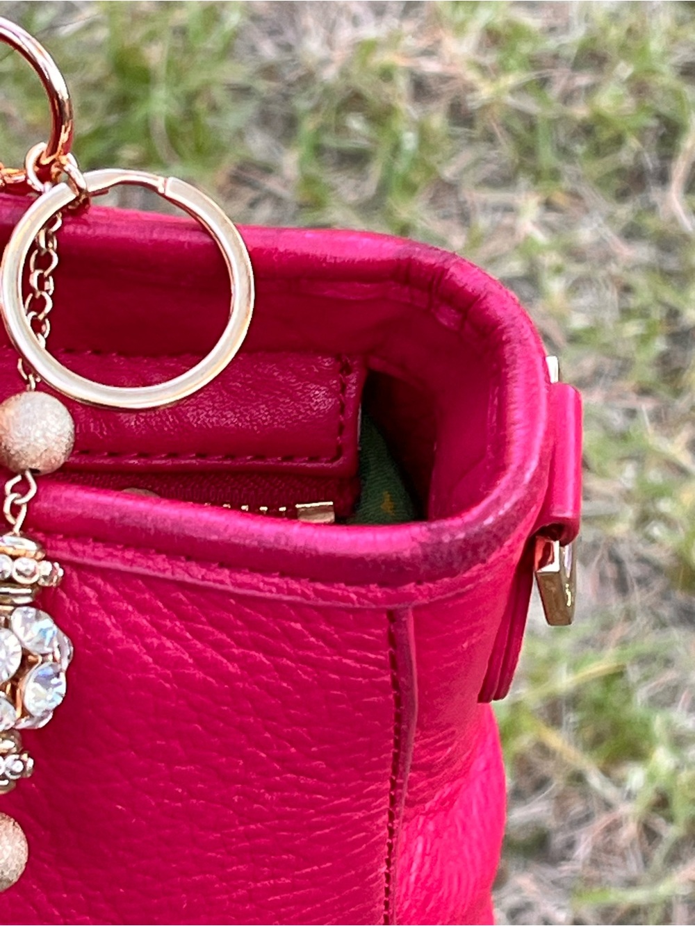 Tory Burch Small Amanda Satchel Bright Pink Leather Gold Hardware - Picture 7 of 10